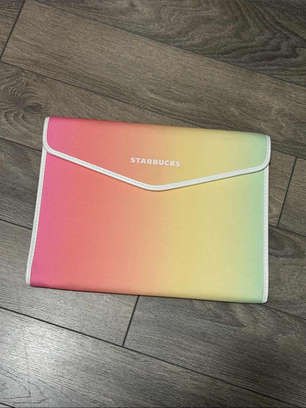Starbucks Laptop Sleeve – Pink Rainbow with White Trim